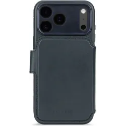 Decoded Echt Leren 2-in-1 Book Wallet Case hoesje voor Apple iPhone 17 Pro - Navy Shadow
