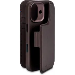 Decoded Echt Leren 2-in-1 Book Wallet Case hoesje voor Apple iPhone 17 - Chocolate Brown
