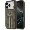 Guess 4G Printed Stripes Hard Case Back Cover hoesje met MagSafe voor Apple iPhone 17 Pro - Bruin 0
