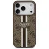 Guess 4G Printed Stripes Hard Case Back Cover hoesje met MagSafe voor Apple iPhone 17 Pro - Bruin 2