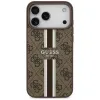 Guess 4G Printed Stripes Hard Case Back Cover hoesje met MagSafe voor Apple iPhone 17 Pro Max - Bruin 1