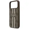 Guess 4G Printed Stripes Hard Case Back Cover hoesje met MagSafe voor Apple iPhone 17 Pro Max - Bruin 5