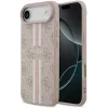 Guess 4G Printed Stripes Hard Case Back Cover hoesje met MagSafe voor Apple iPhone Air - Roze 0