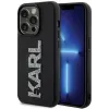 Karl Lagerfeld 3D Rubber Glitter Logo Back Cover hoesje voor Apple iPhone 15 Pro - Zwart 0