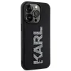 Karl Lagerfeld 3D Rubber Glitter Logo Back Cover hoesje voor Apple iPhone 15 Pro - Zwart 3