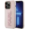 Karl Lagerfeld 3D Rubber Glitter Logo Back Cover hoesje voor Apple iPhone 15 Pro - Roze 0