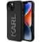 Karl Lagerfeld 3D Rubber Glitter Logo Back Cover hoesje voor Apple iPhone 15 Plus/14 Plus - Zwart