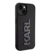 Karl Lagerfeld 3D Rubber Glitter Logo Back Cover hoesje voor Apple iPhone 15 Plus/14 Plus - Zwart 3