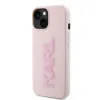 Karl Lagerfeld 3D Rubber Glitter Logo Back Cover hoesje voor Apple iPhone 15 Plus/14 Plus - Roze 1