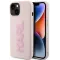 Karl Lagerfeld 3D Rubber Glitter Logo Back Cover hoesje voor Apple iPhone 15 - Roze