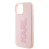 Karl Lagerfeld 3D Rubber Glitter Logo Back Cover hoesje voor Apple iPhone 15 - Roze 5