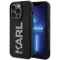 Karl Lagerfeld 3D Rubber Glitter Logo Back Cover hoesje voor Apple iPhone 15 Pro Max - Zwart
