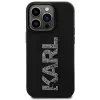 Karl Lagerfeld 3D Rubber Glitter Logo Back Cover hoesje voor Apple iPhone 15 Pro Max - Zwart 2