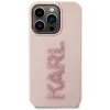 Karl Lagerfeld 3D Rubber Glitter Logo Back Cover hoesje voor Apple iPhone 15 Pro Max - Roze 2