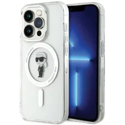 Karl Lagerfeld IML Ikonik Back Cover hoesje met MagSafe voor Apple iPhone 15 Pro - Transparant