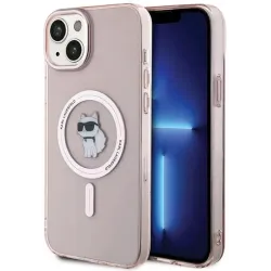 Karl Lagerfeld IML Choupette Back Cover hoesje met MagSafe voor Apple iPhone 15 Plus/14 Plus - Roze