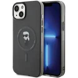 Karl Lagerfeld IML Ikonik Back Cover hoesje met MagSafe voor Apple iPhone 15 Plus/14 Plus - Zwart