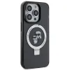 Karl Lagerfeld Ring Stand Karl & Choupette Hard Case Back Cover hoesje met MagSafe voor Apple iPhone 15 Pro - Zwart 4