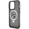 Karl Lagerfeld Ring Stand Karl & Choupette Hard Case Back Cover hoesje met MagSafe voor Apple iPhone 15 Pro - Zwart 6