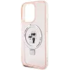 Karl Lagerfeld Ring Stand Karl & Choupette Hard Case Back Cover hoesje met MagSafe voor Apple iPhone 15 Pro - Roze