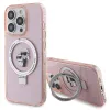 Karl Lagerfeld Ring Stand Karl & Choupette Hard Case Back Cover hoesje met MagSafe voor Apple iPhone 15 Pro - Roze 2