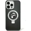 Karl Lagerfeld Ring Stand Karl & Choupette Hard Case Back Cover hoesje met MagSafe voor Apple iPhone 15 Plus/14 Plus - Zwart