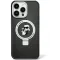 Karl Lagerfeld Ring Stand Karl & Choupette Hard Case Back Cover hoesje met MagSafe voor Apple iPhone 15 - Zwart