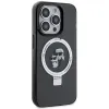 Karl Lagerfeld Ring Stand Karl & Choupette Hard Case Back Cover hoesje met MagSafe voor Apple iPhone 15 Pro Max - Zwart 4