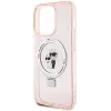 Karl Lagerfeld Ring Stand Karl & Choupette Hard Case Back Cover hoesje met MagSafe voor Apple iPhone 15 Pro Max - Roze