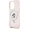 Karl Lagerfeld Ring Stand Karl & Choupette Hard Case Back Cover hoesje met MagSafe voor Apple iPhone 15 Pro Max - Roze