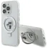 Karl Lagerfeld Ring Stand Karl & Choupette Hard Case Back Cover hoesje met MagSafe voor Apple iPhone 14 Pro - Wit