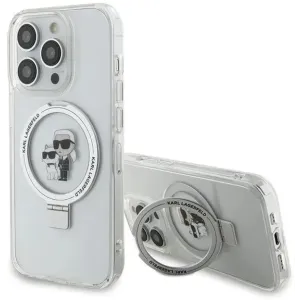 Karl Lagerfeld Ring Stand Karl & Choupette Hard Case Back Cover hoesje met MagSafe voor Apple iPhone 14 Pro - Wit