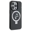 Karl Lagerfeld Ring Stand Karl & Choupette Hard Case Back Cover hoesje met MagSafe voor Apple iPhone 14 Pro - Zwart 4