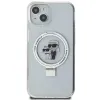 Karl Lagerfeld Ring Stand Karl & Choupette Hard Case Back Cover hoesje met MagSafe voor Apple iPhone 14 - Wit 3