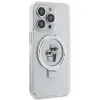 Karl Lagerfeld Ring Stand Karl & Choupette Hard Case Back Cover hoesje met MagSafe voor Apple iPhone 14 Pro Max - Wit 4