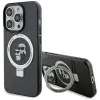 Karl Lagerfeld Ring Stand Karl & Choupette Hard Case Back Cover hoesje met MagSafe voor Apple iPhone 14 Pro Max - Zwart