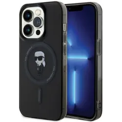Karl Lagerfeld IML Ikonik Back Cover hoesje met MagSafe voor Apple iPhone 14 Pro - Zwart