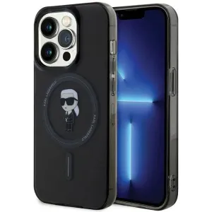 Karl Lagerfeld IML Ikonik Back Cover hoesje met MagSafe voor Apple iPhone 14 Pro - Zwart