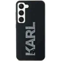 Karl Lagerfeld 3D Rubber Glitter Logo Back Cover hoesje voor Samsung Galaxy S23 Ultra - Zwart