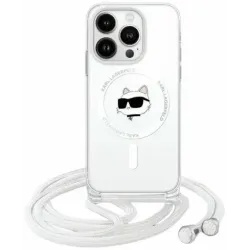 Karl Lagerfeld IML Choupette Head & Cord Back Cover hoesje met MagSafe voor Apple iPhone 14 Pro Max - Transparant