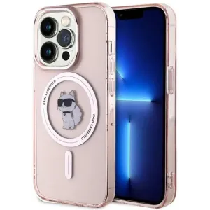 Karl Lagerfeld IML Choupette Back Cover hoesje met MagSafe voor Apple iPhone 14 Pro Max - Roze