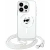 Karl Lagerfeld IML Choupette Head & Cord Back Cover hoesje met MagSafe voor Apple iPhone 15 - Transparant