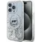 Karl Lagerfeld Liquid Glitter Choupette Head Back Cover hoesje met MagSafe voor Apple iPhone 14 Pro - Transparant