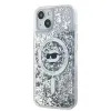 Karl Lagerfeld Liquid Glitter Choupette Head Back Cover hoesje met MagSafe voor Apple iPhone 14 - Transparant 1