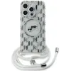 Karl Lagerfeld IML Crossbody Monogram Karl & Choupette Head Back Cover hoesje met MagSafe voor Apple iPhone 15 Pro - Transparant