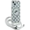 Karl Lagerfeld IML Crossbody Monogram Karl & Choupette Head Back Cover hoesje met MagSafe voor Apple iPhone 15/14 - Transparant 3