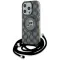 Karl Lagerfeld IML Crossbody Monogram Karl & Choupette Head Back Cover hoesje met MagSafe voor Apple iPhone 15 Pro - Zwart