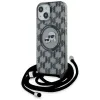 Karl Lagerfeld IML Crossbody Monogram Karl & Choupette Head Back Cover hoesje met MagSafe voor Apple iPhone 15/14 - Zwart