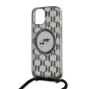 Karl Lagerfeld IML Crossbody Monogram Karl & Choupette Head Back Cover hoesje met MagSafe voor Apple iPhone 15/14 - Zwart 5