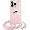 Karl Lagerfeld IML Crossbody Monogram Karl & Choupette Head Back Cover hoesje met MagSafe voor Apple iPhone 15/14 - Roze